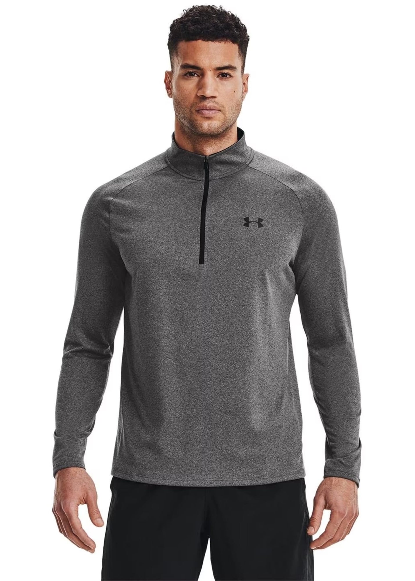 Under Armour Mens Tech Half Zip Top - Grey/Black - 1Q Image 5