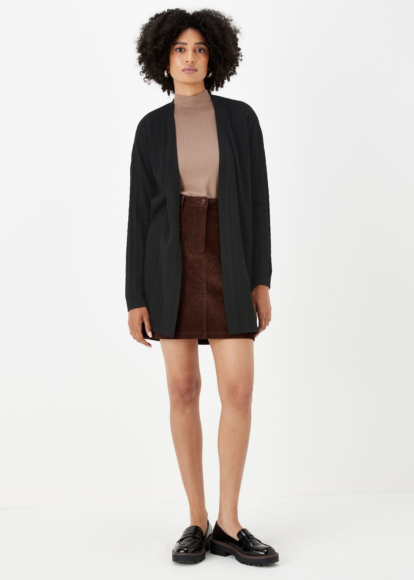 Black Cable Knit Cardigan